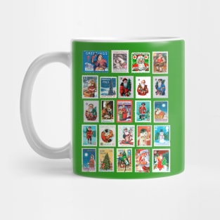 Christmas Commemorative Postage Stamps - Vintage Mug